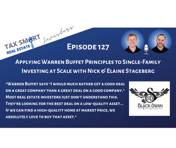 127. Applying Warren Buffet Principles to Single-Family Investing at Scale with Nick & Elaine Stageberg Featured Image